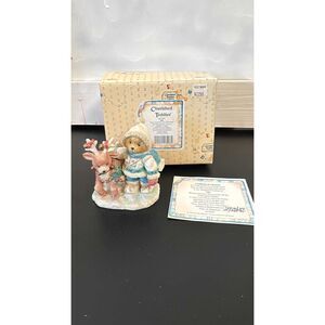 Cherishes Teddies Nils Near And Deer For Christmas 1994 # 617245 Enesco